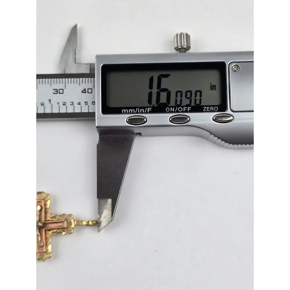Michael Anthony 14k Tri-Color Gold Cross Crucifix 4.4g. large bale for chain